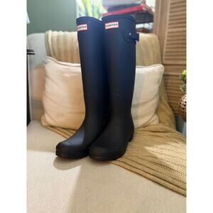Hunter Original Tall Rain Boots - Matte Black - Women's Size 9